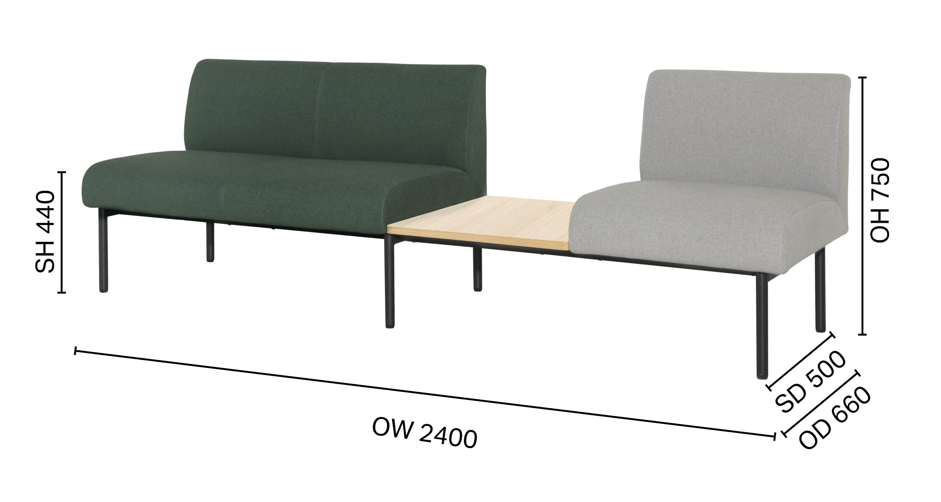 Zum Low Back – 2 Seater + Coffee Table + 1 Seater
